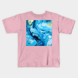 Cerulean Dreams Abstract Art Kids T-Shirt